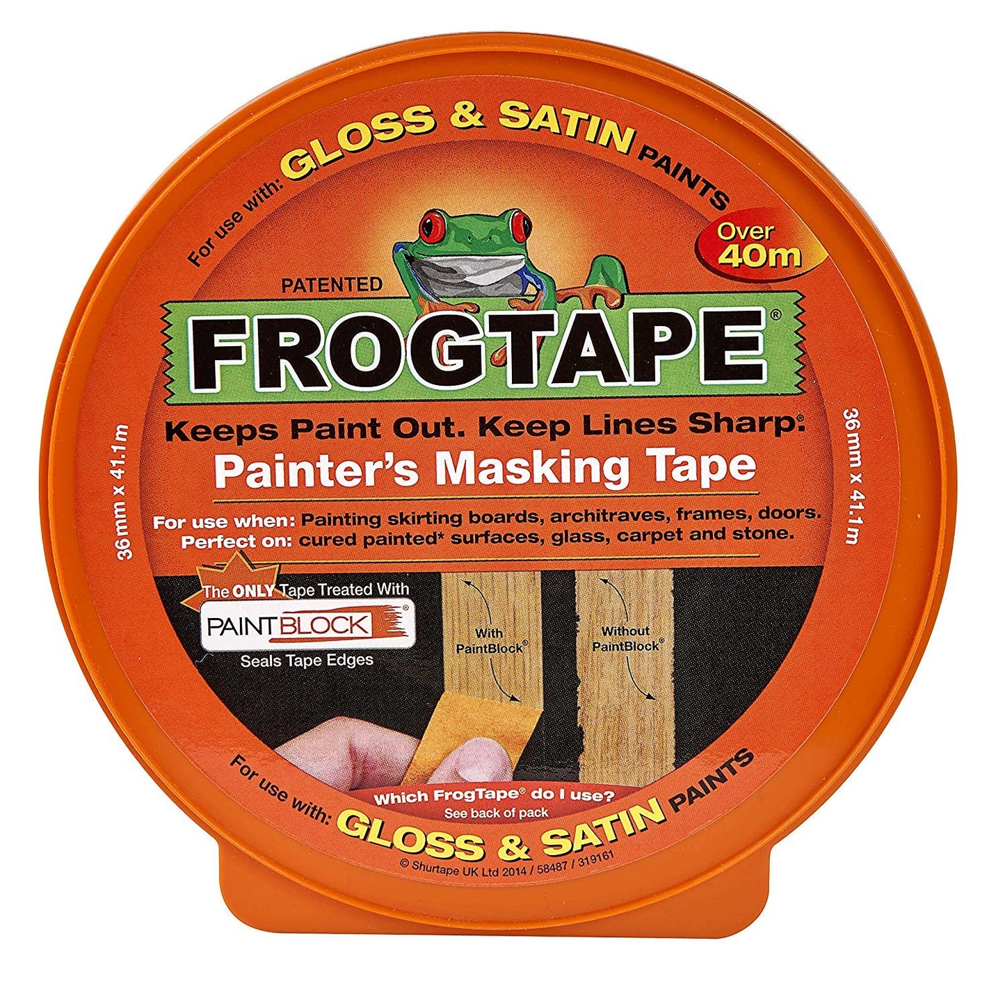 Frog Tape Orange Gloss & Satin Painters Masking Tape