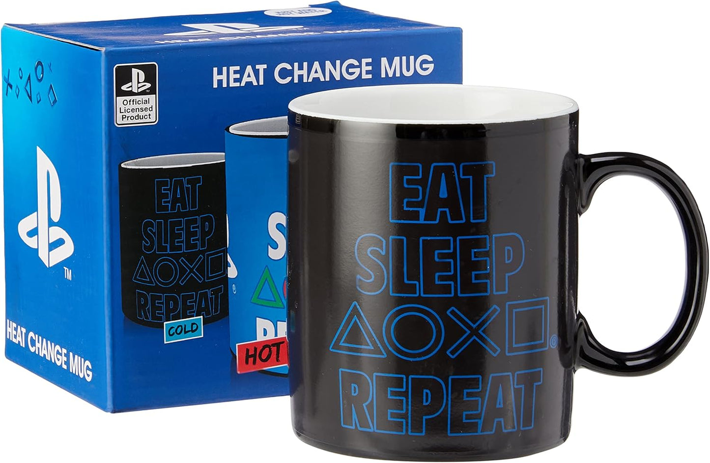 Playstation Sleep Repeat Heat Change Mug