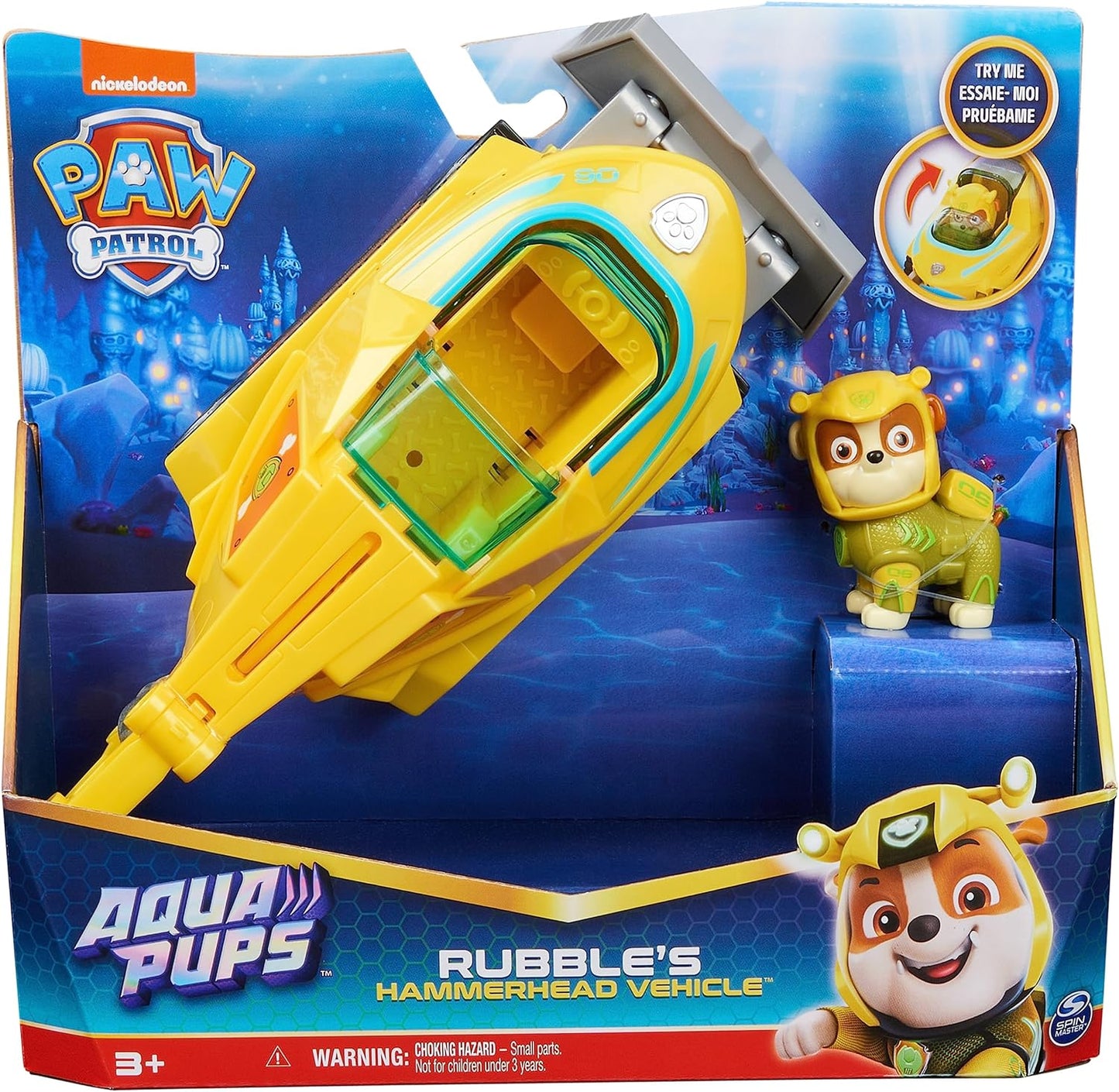 PAW Patrol Aqua Pups Rubble Transforming Hammerhead Shark Vehicle