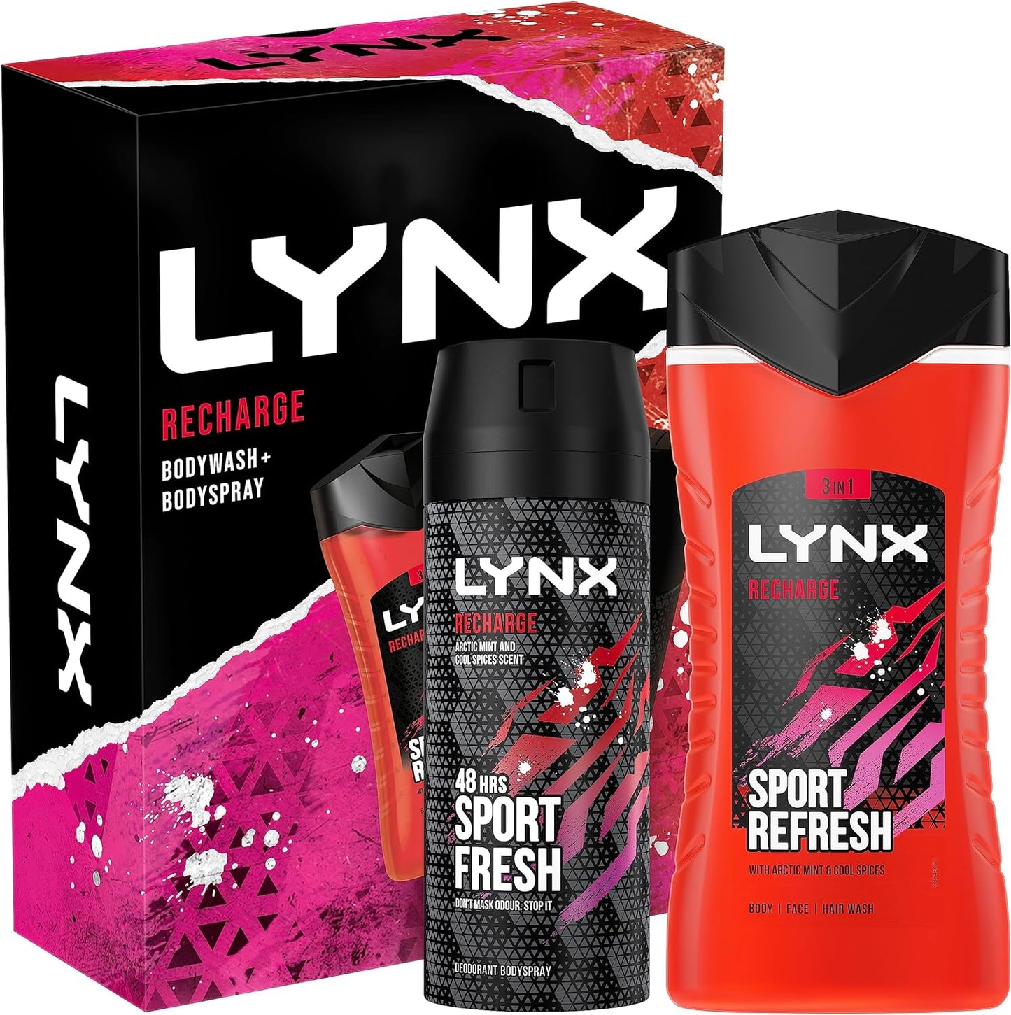 LYNX Recharge Duo Deodorant Gift Set Body Wash & Body Spray
