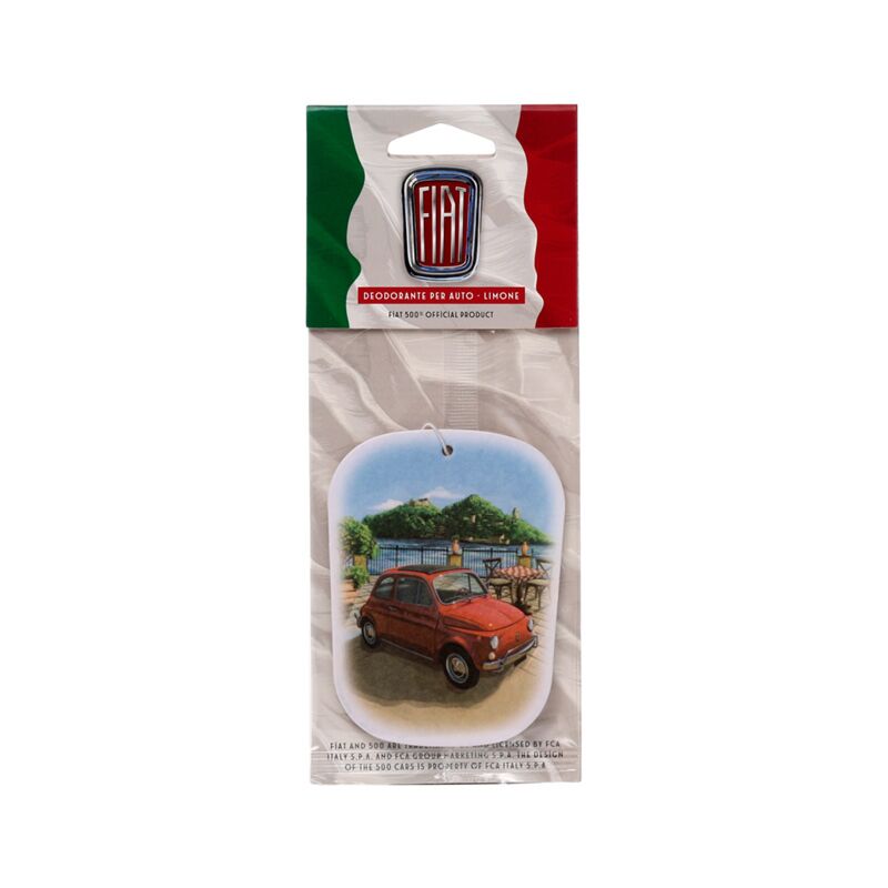 Fiat 500 Mountain Scene Lemon Scented Car Air Freshener