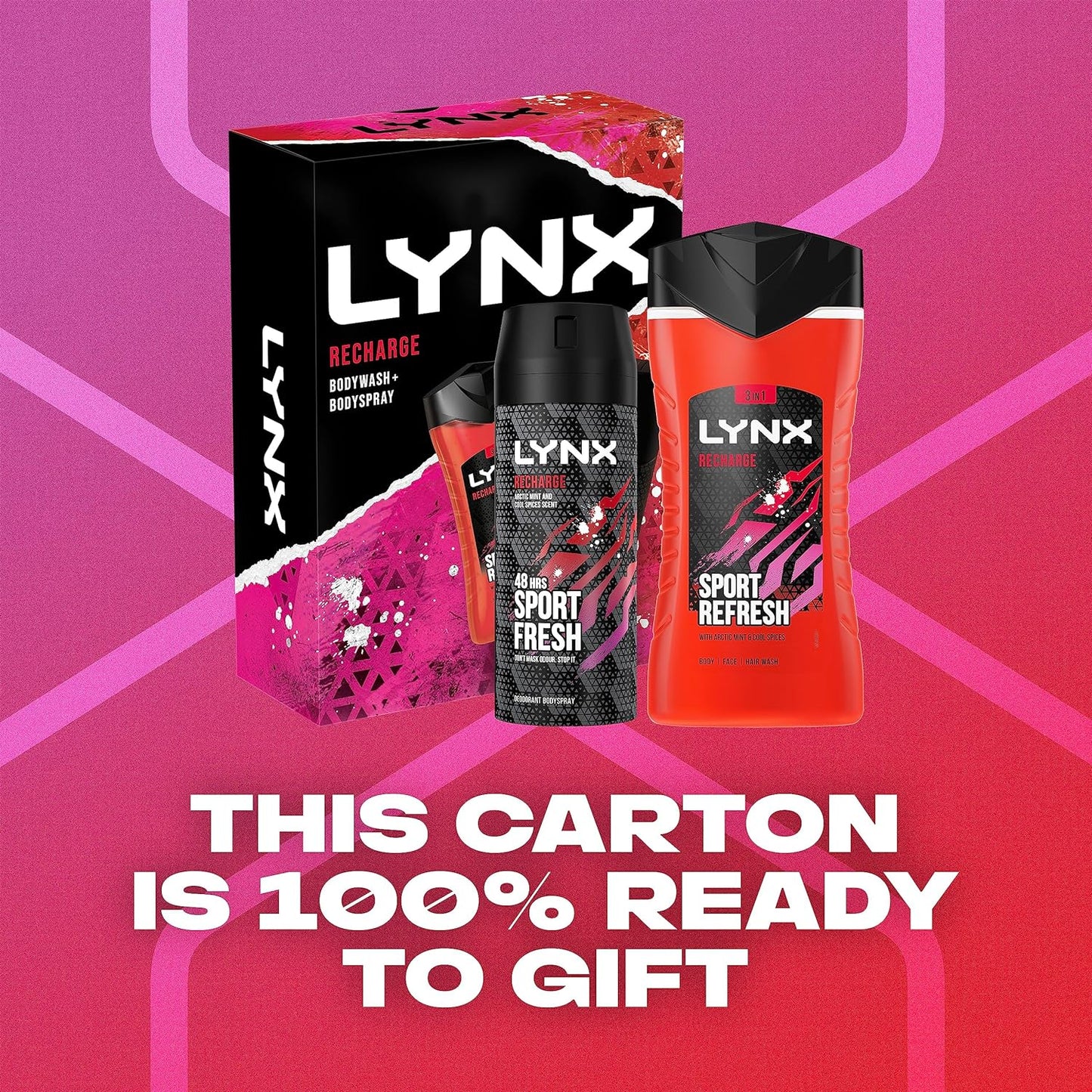 LYNX Recharge Duo Deodorant Gift Set Body Wash & Body Spray