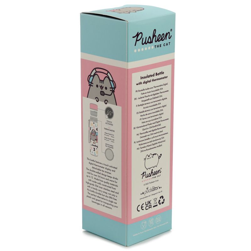 Pusheen Cat Gaming Hot & Cold Digital Thermometer Bottle