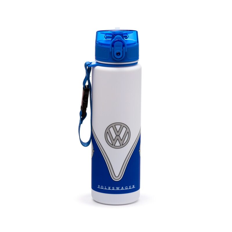 Volkswagen VW T1 Camper Bus Blue Pop Top 600ml Bottle