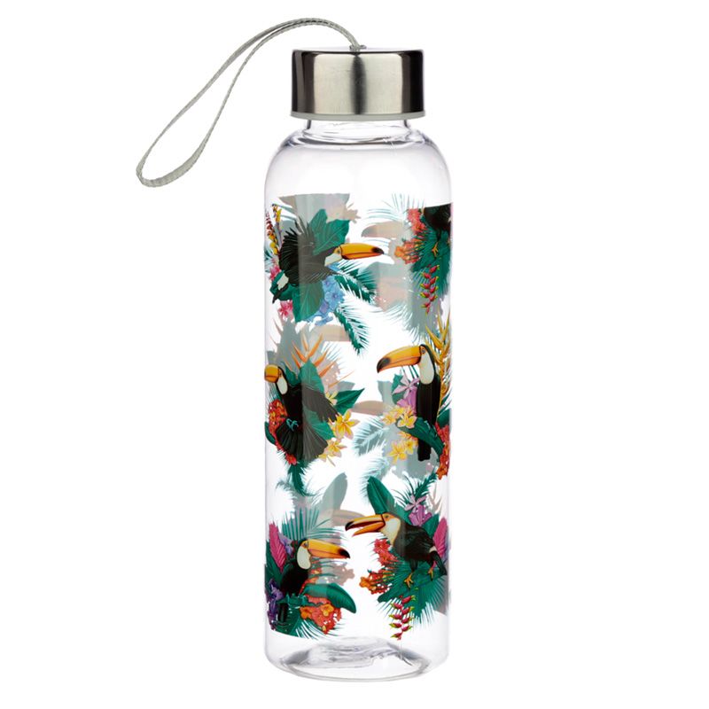 Toucan Party 500ml Water Bottle with Metallic Lid