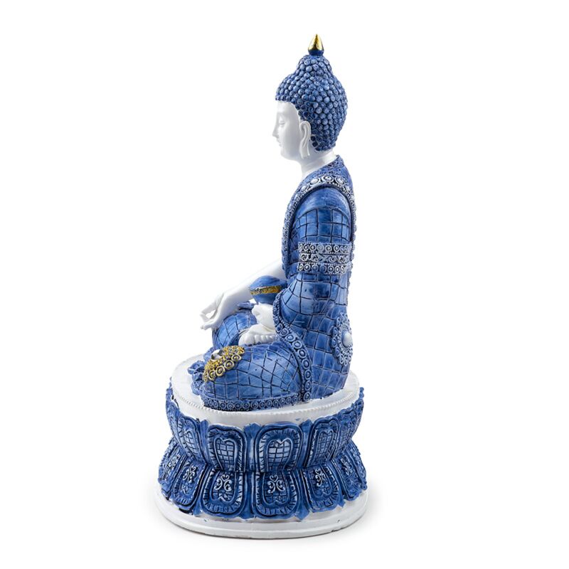 White & Blue Thai Buddha Lotus