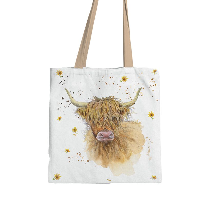 Jan Pashley Highland Coo Cow Reusable Tote Bag