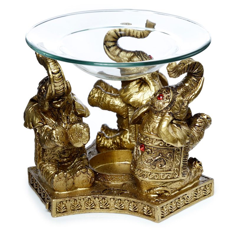 Lucky Elephant Gold Oil & Wax Melt Burner
