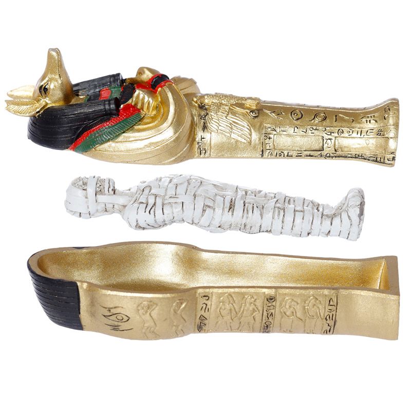 Gold Resin Egyptian Anubis Trinket Box