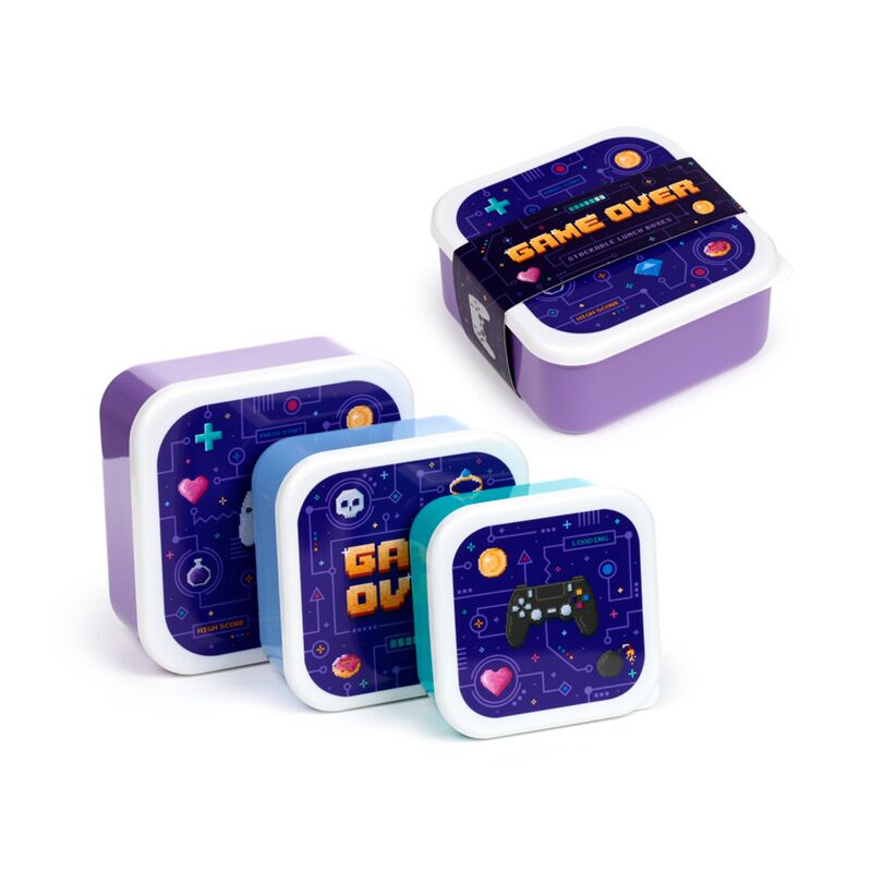 Game Over Set of 3 Lunch Boxes