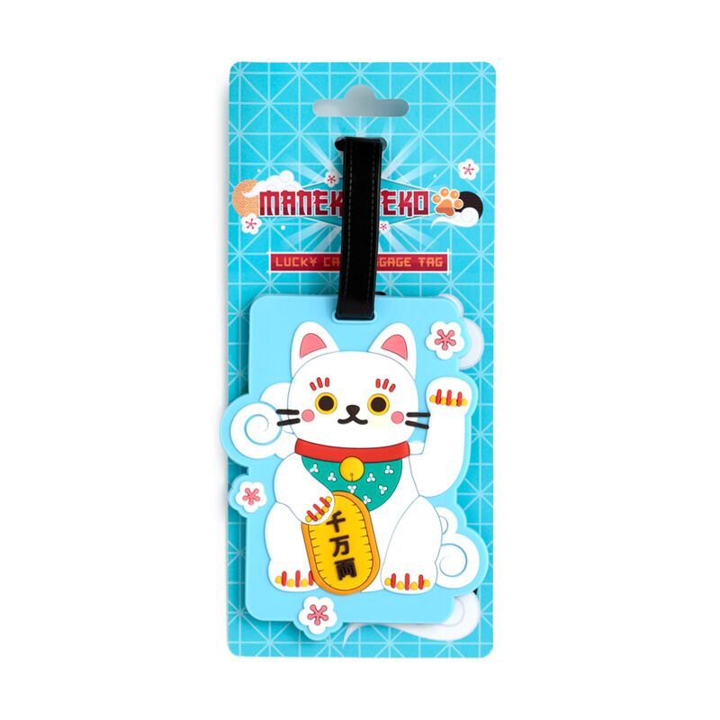Maneki Neko Lucky Cat PVC Luggage Tag
