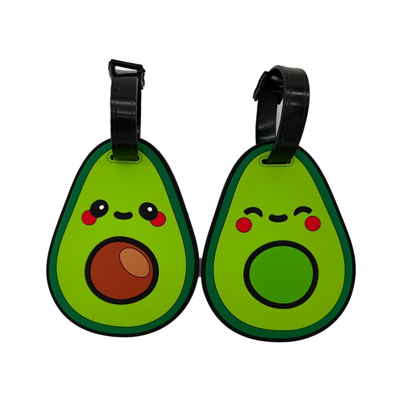 Foodiemals Avocado PVC Luggage Tag Set of 2