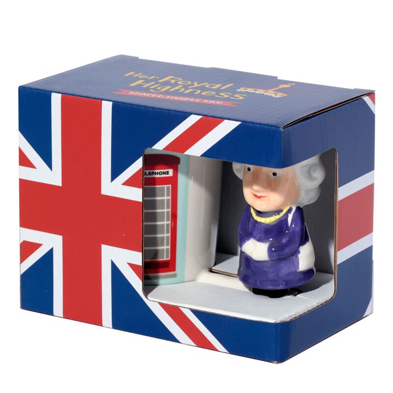 London Souvenir Queen Ceramic Shaped Handle Mug