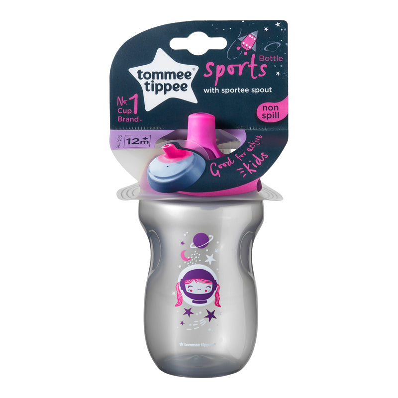 Tommee Tippee Sportee Bottle 12m+ Grey &Pink