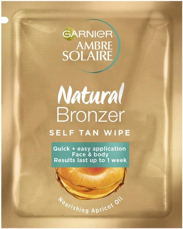 Garnier Ambre Solaire Original Intense Natural Bronzer Self Tan Face Wipe 5.6ml