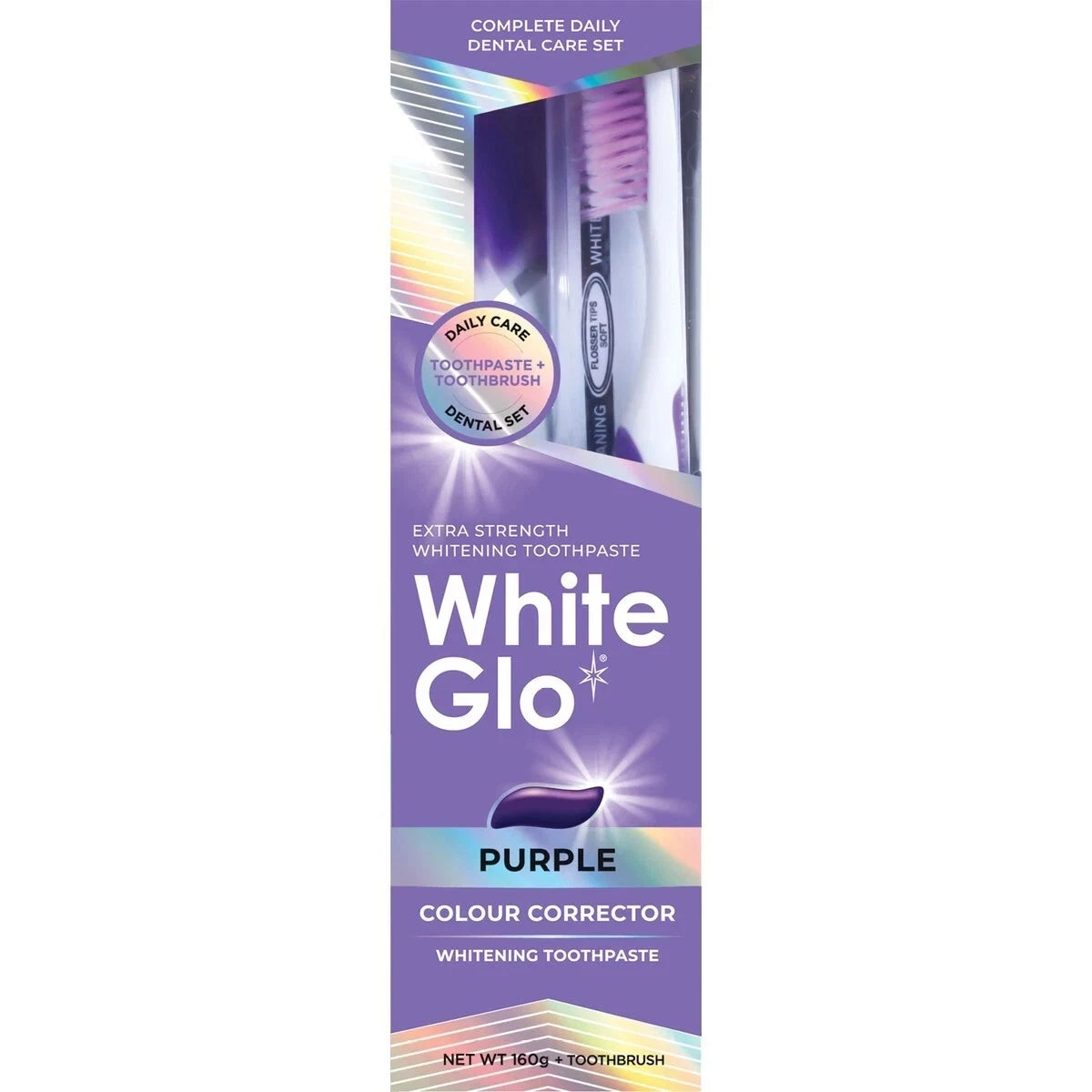 White Glo Purple Colour Corrector Whitening Toothpaste 160g