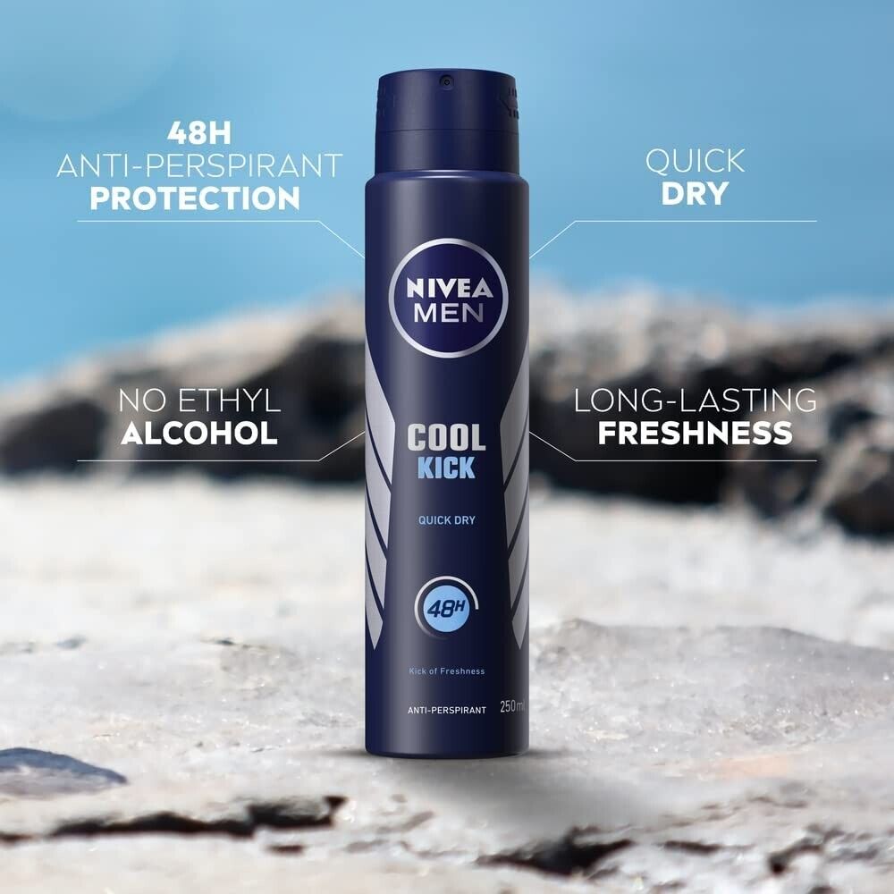 NIVEA MEN Cool Kick Anti-Perspirant Deodorant Spray 48H Cool-Care 250ml