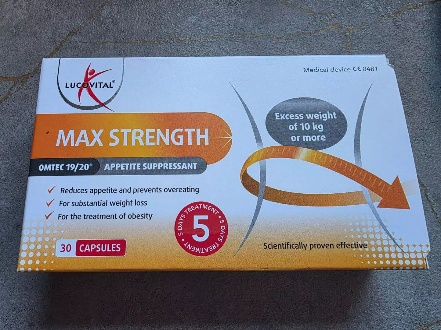 Lucovital MAX STRENGTH Appetite Suppressant Excess Weight 10KG+ 30 Capsules
