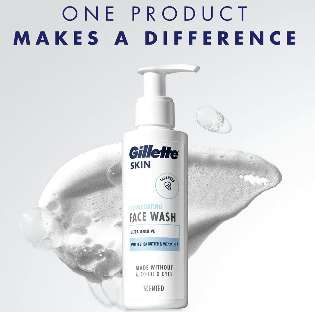 Gillette Skin Men's Ultra Sensitive Face Wash 140ml