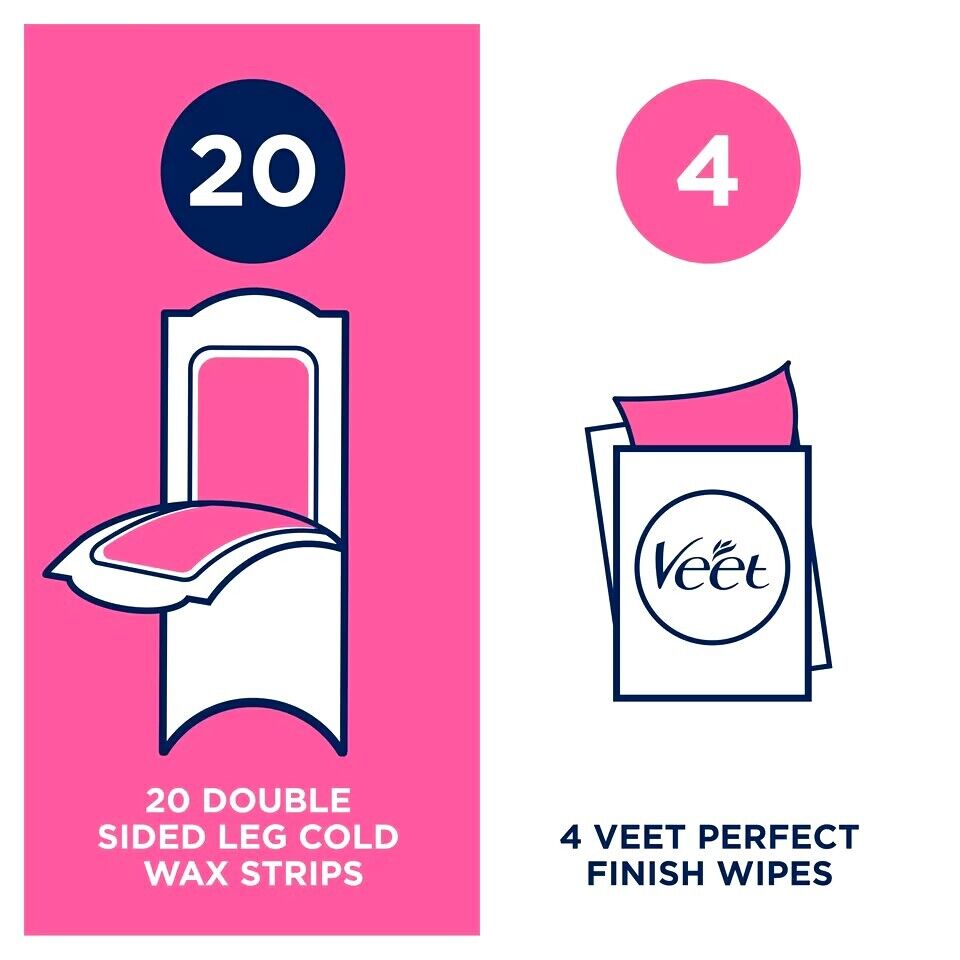 Veet Wax Strips For The Face Sensitive Skin Facial Hair Removal Cold Wax 40 Pack