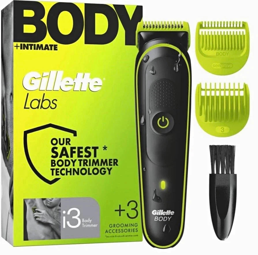 Gillette Labs i3 Body Trimmer + 3 Grooming Accessories-Waterproof