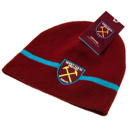 West Ham United FC Crest Knitted Beanie Hat