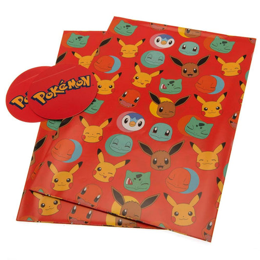 Pokemon Gift Wrap 2 Sheets 2 Tags