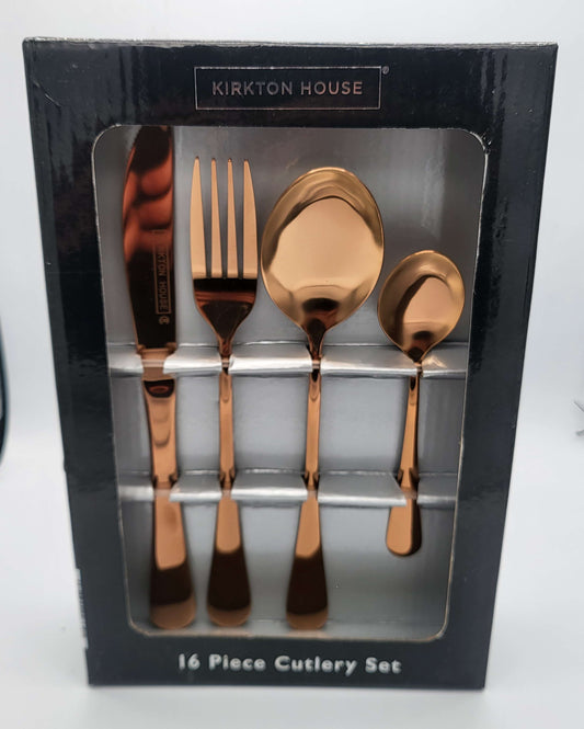 Kirkton House 16 Piece Cutlery Set Copper 4 Place Settings