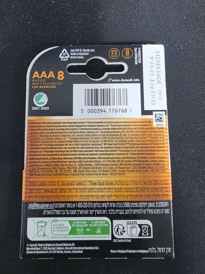 Duracell AAA Plus Power With Power Boost Actives - Pack of 8