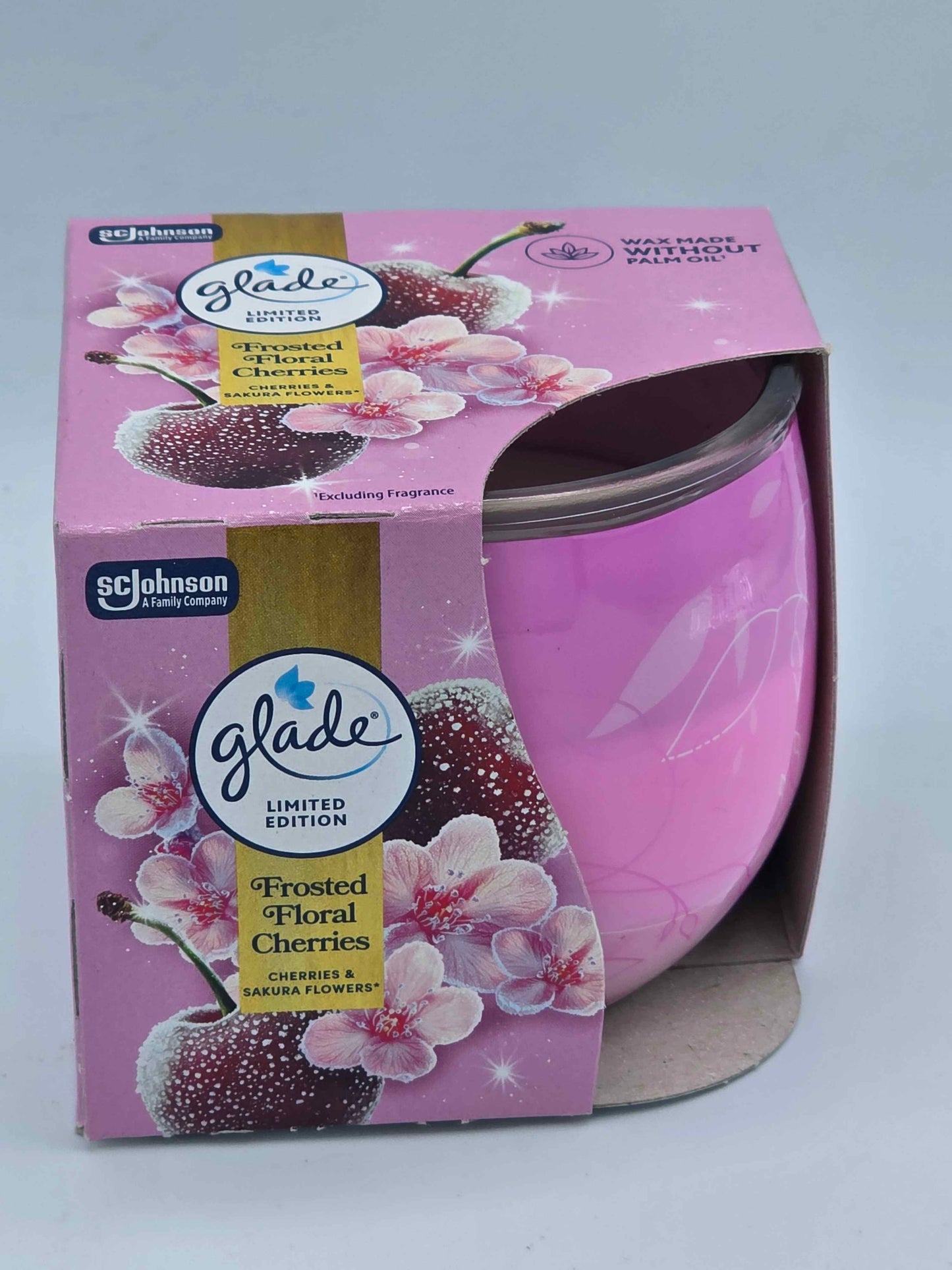 Glade Scented Candle Sleeved Frosted Floral Cherries 108g