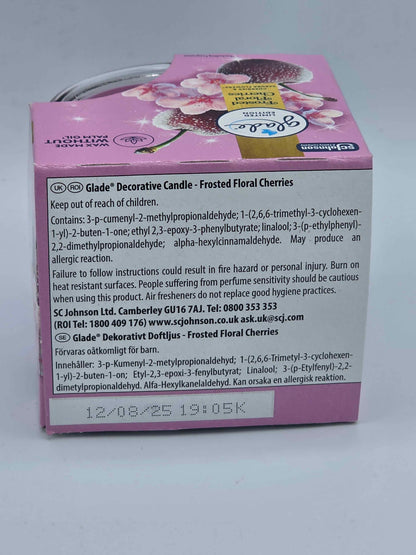 Glade Scented Candle Sleeved Frosted Floral Cherries 108g