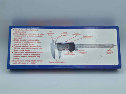 Digital Caliper Vernier Micrometer 150mm 6 Inch LCD Stainless Steel Tool