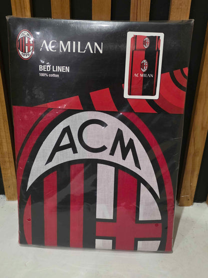AC Milan Football Club Bed Linen Single Duvet Cover Set Cotton
