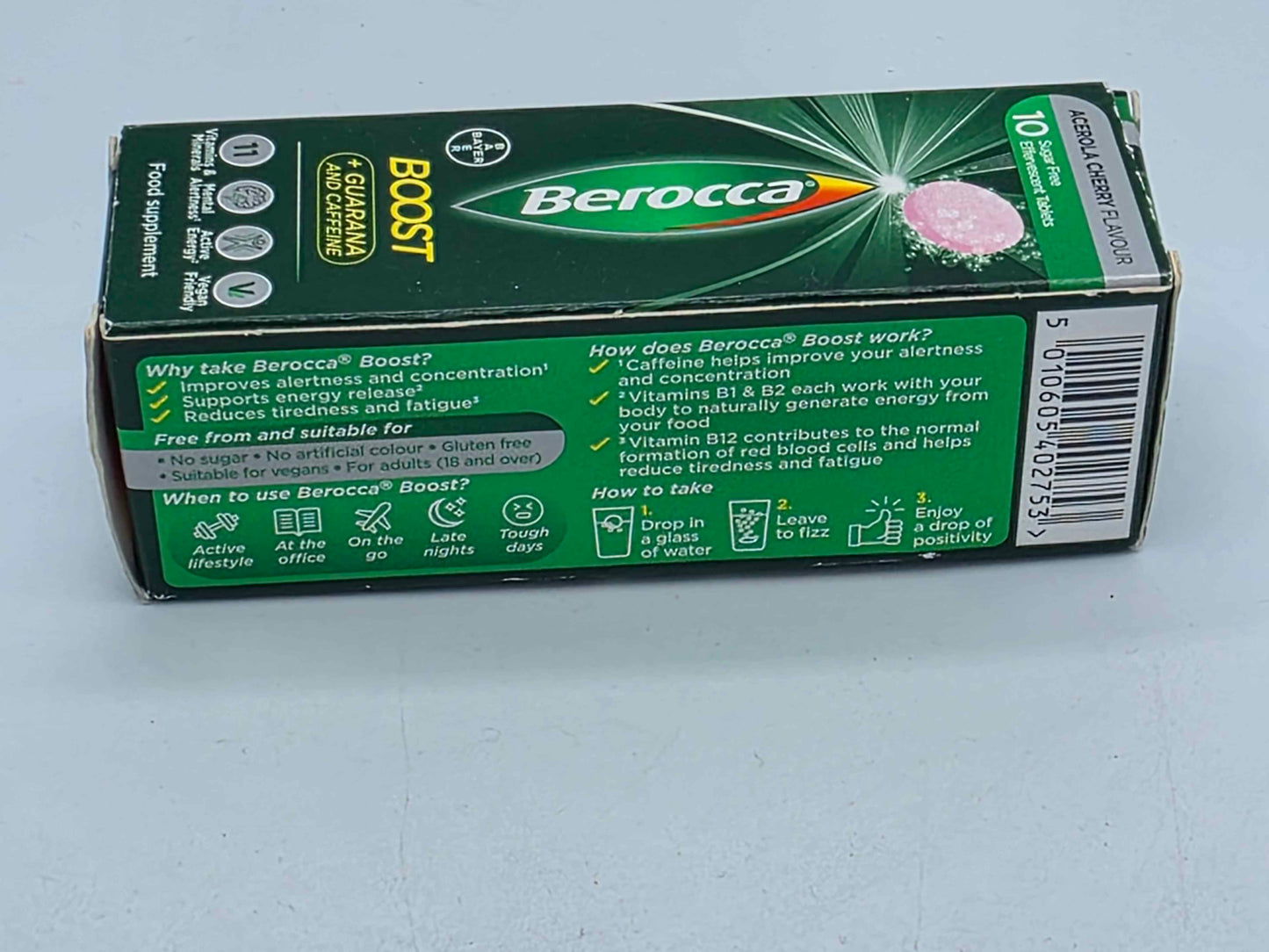 Berocca Boost with Guarana Acerola Cherry Flavour 10 Tablets