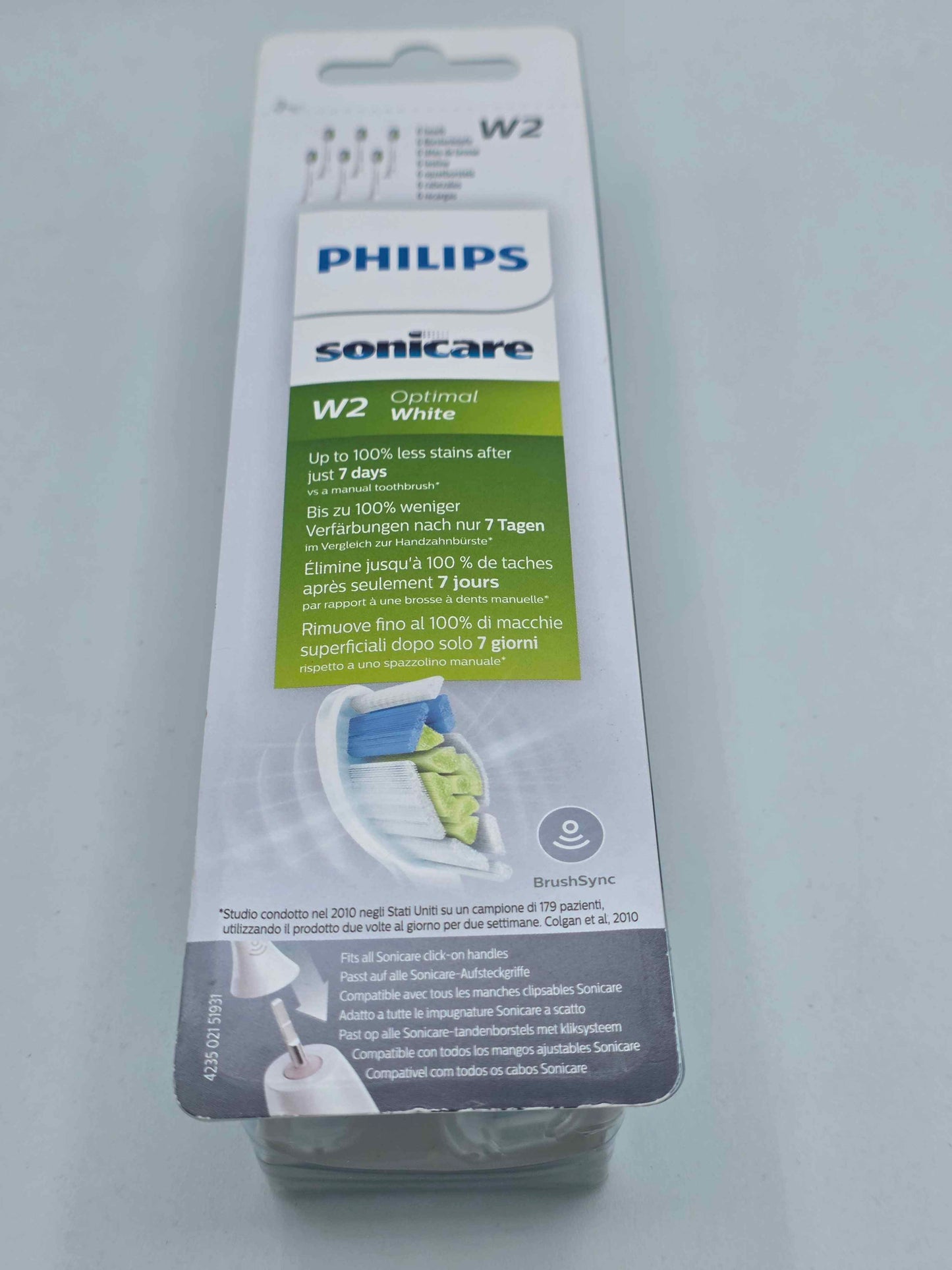 6 x Philips Sonicare W2 Optimal White Replacement Brush Heads BrushSync HX6066