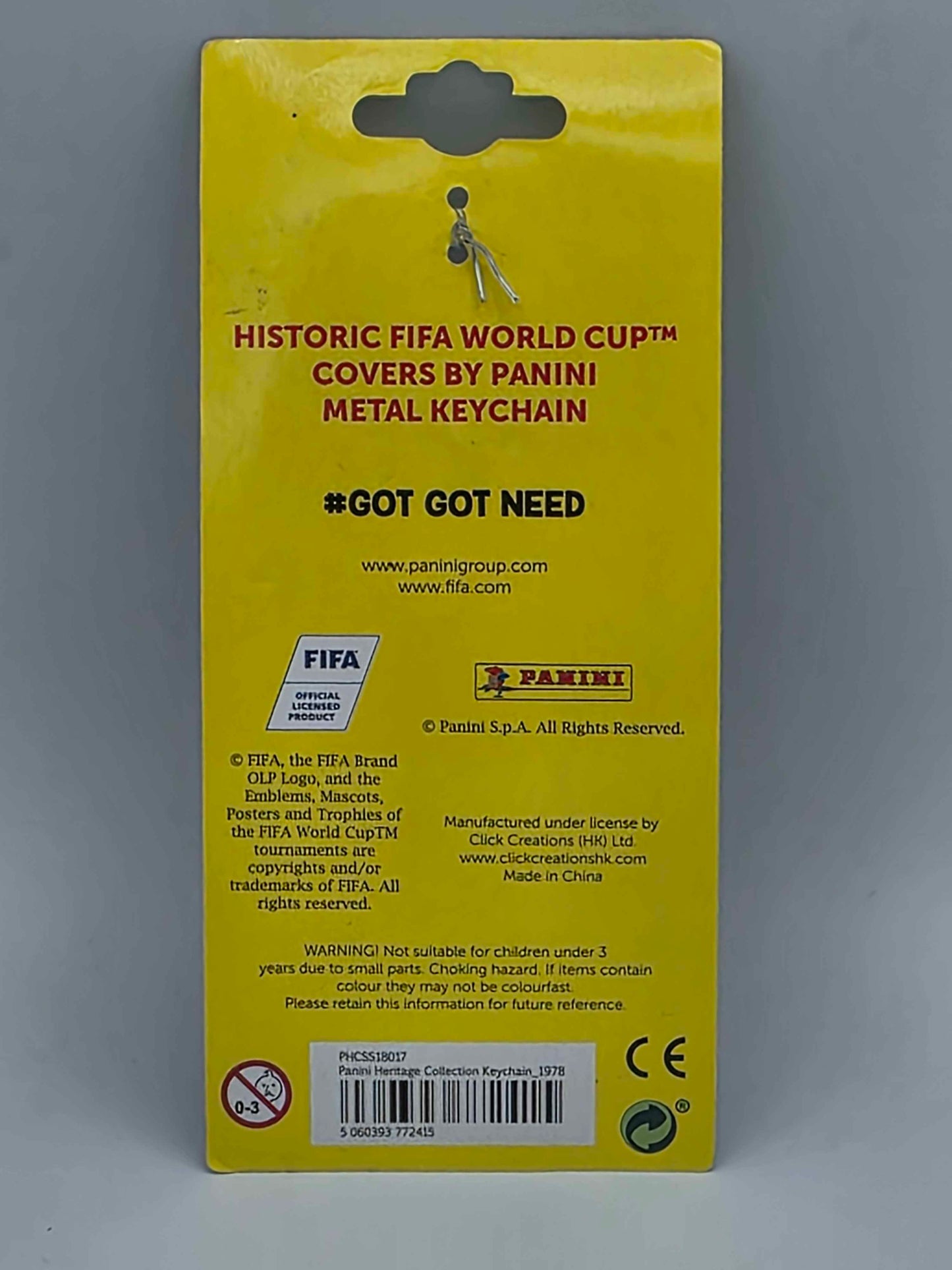 Panini Heritage World Cup Covers Argentina 78 Metal Keychain Football Fan Gift
