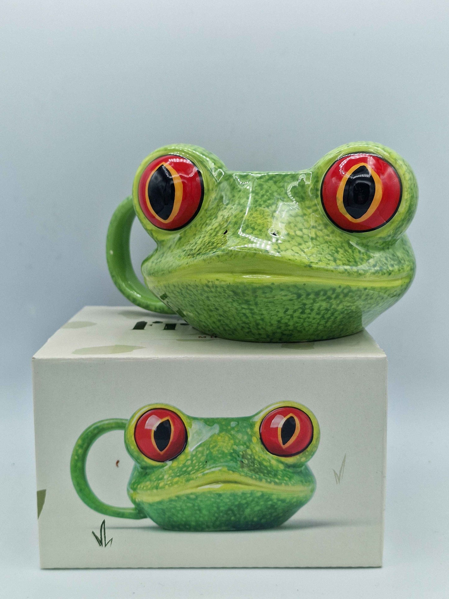 Tree Frog Head Ceramic Shaped Mug