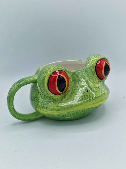 Tree Frog Head Ceramic Shaped Mug