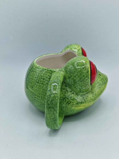 Tree Frog Head Ceramic Shaped Mug