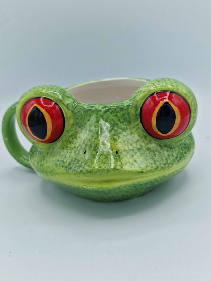Tree Frog Head Ceramic Shaped Mug