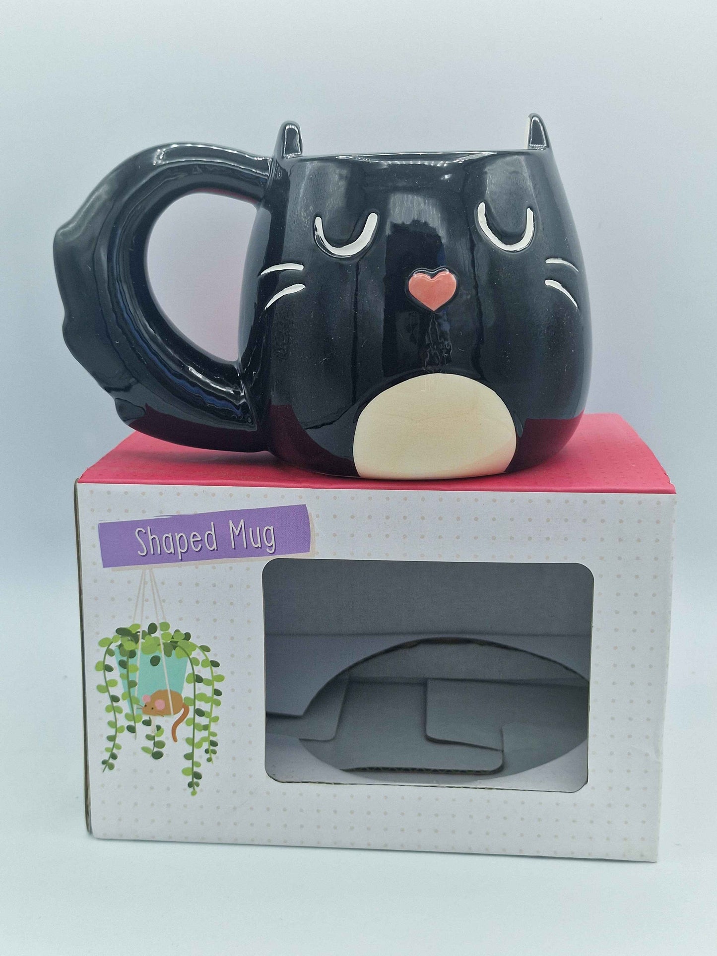 Feline Fine Black Cat Shaped Mug