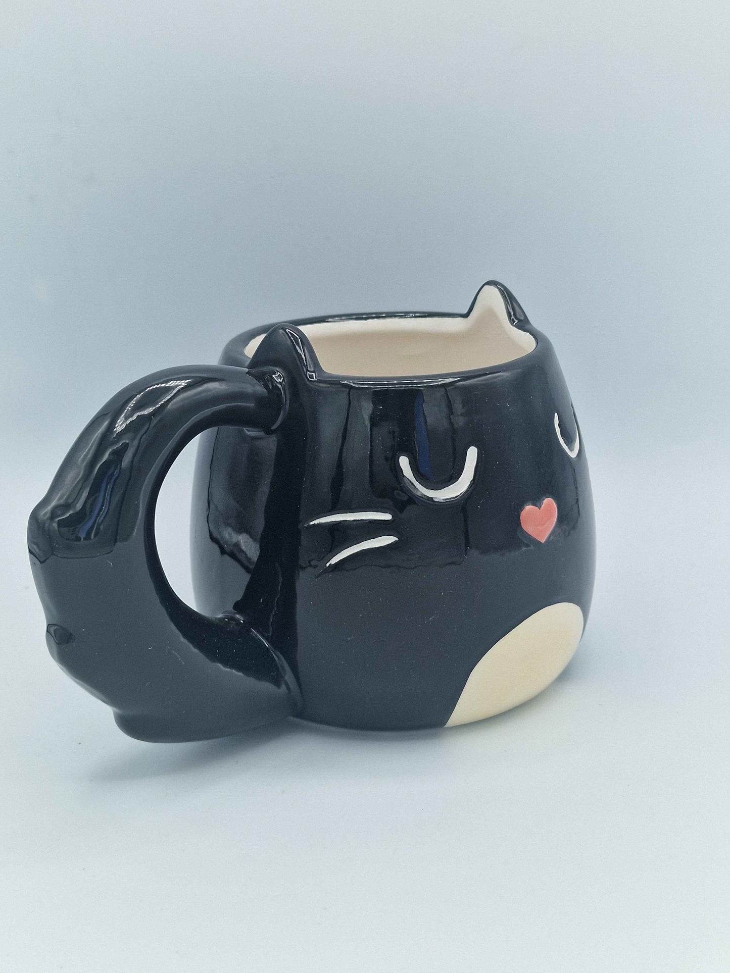 Feline Fine Black Cat Shaped Mug