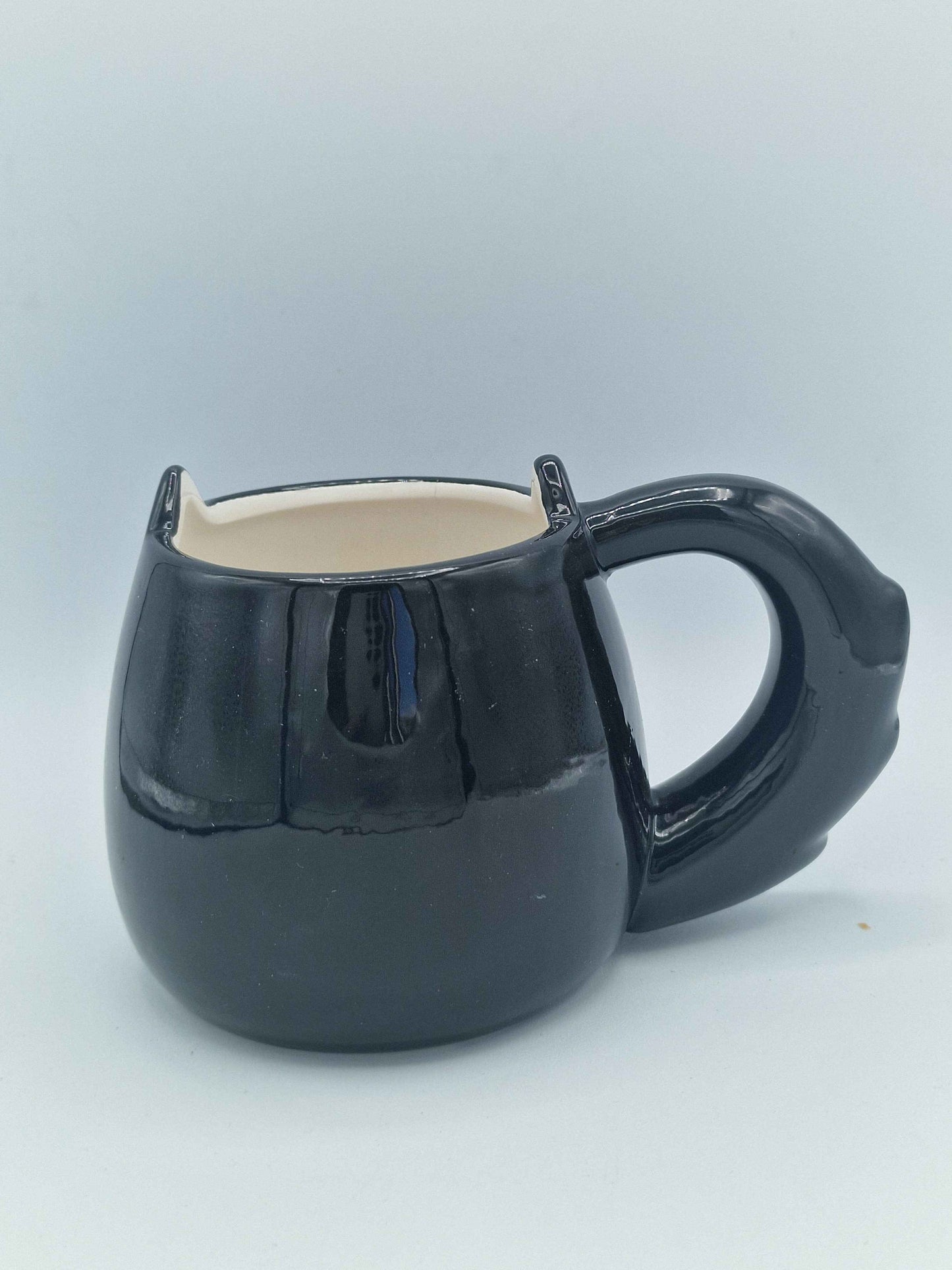 Feline Fine Black Cat Shaped Mug