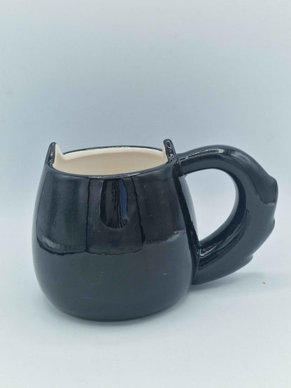 Feline Fine Black Cat Shaped Mug