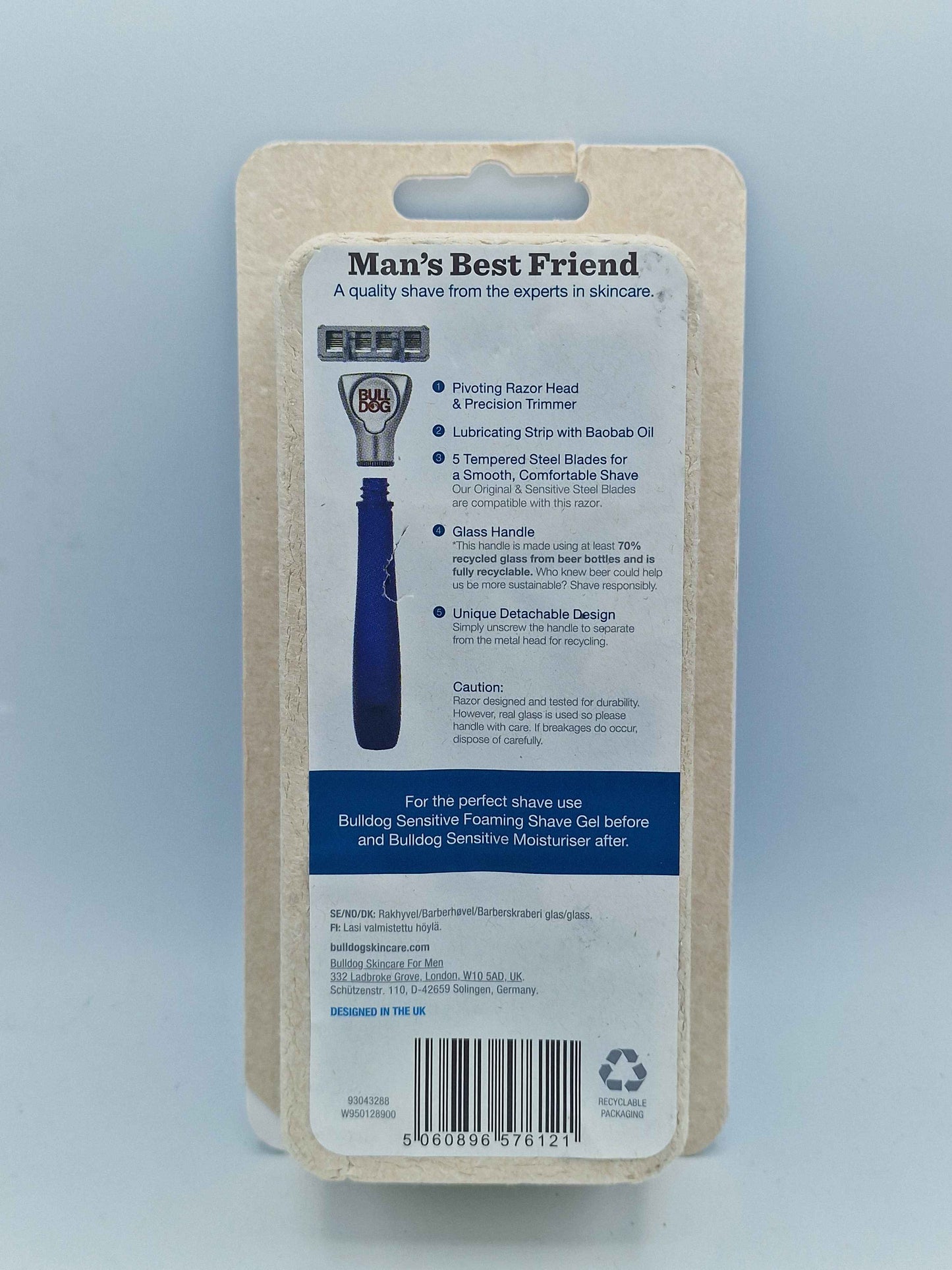 Bulldog Skincare Sensitive Glass Razor For Men