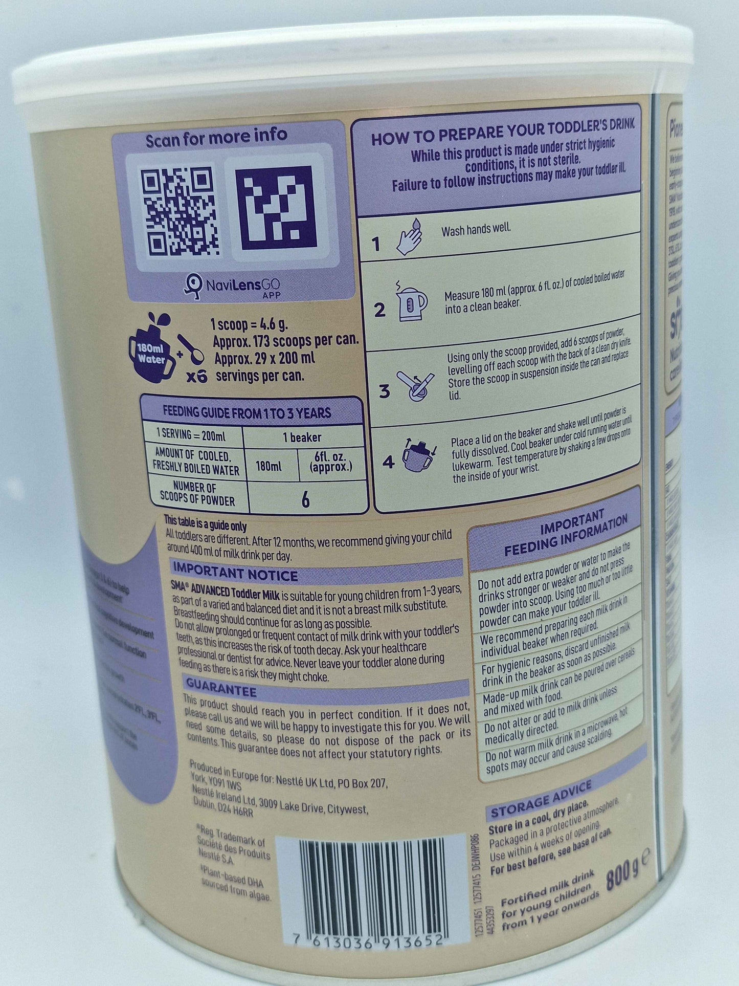 SMA Advanced 3 Growing Up Baby Milk Powder, 1-3 years 800G