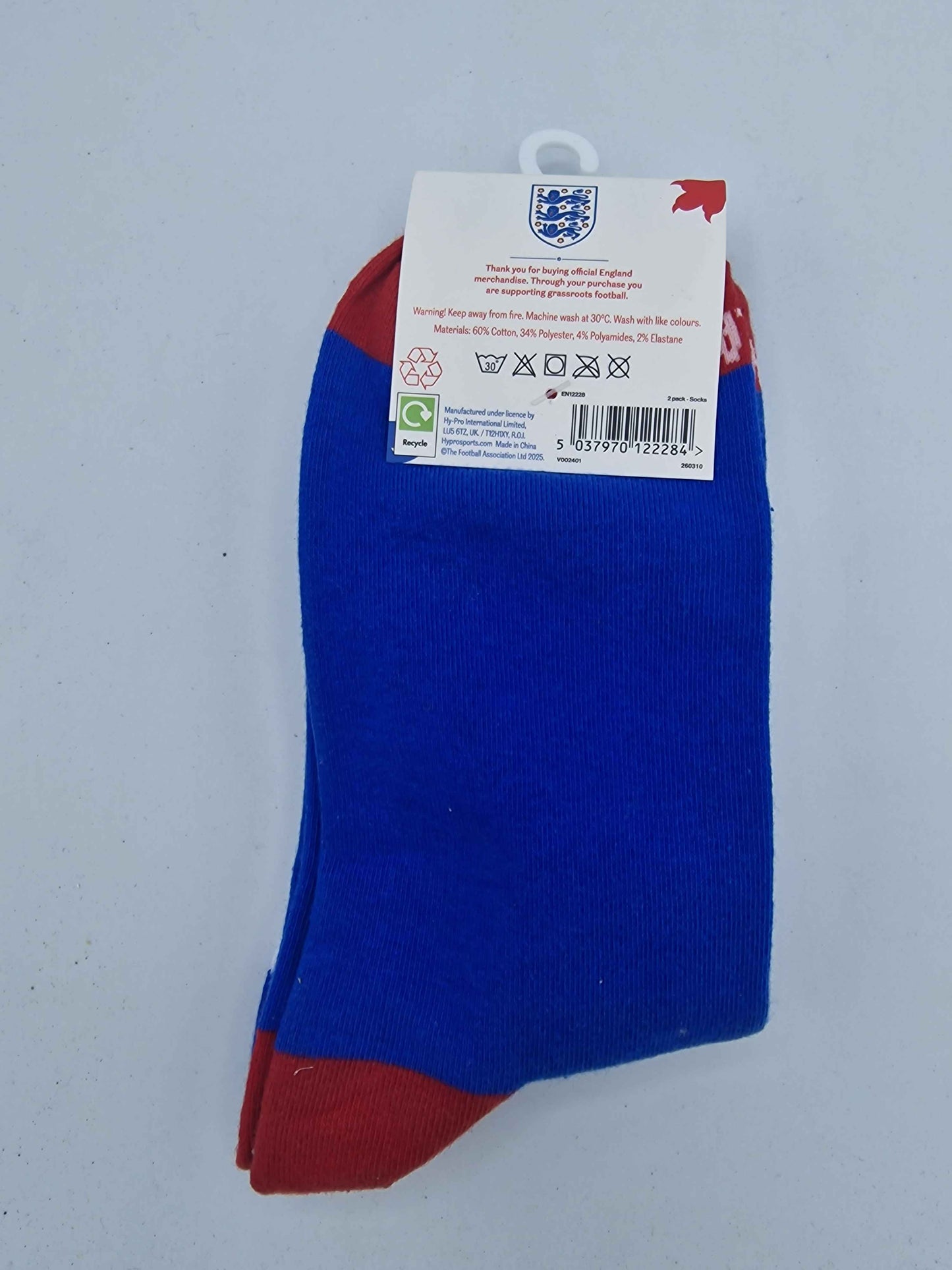 England FA Socks White/Blue/Red 7 to 11 UK