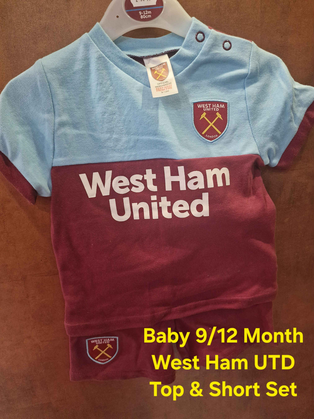 West Ham United Shirt & Short set 9/12m