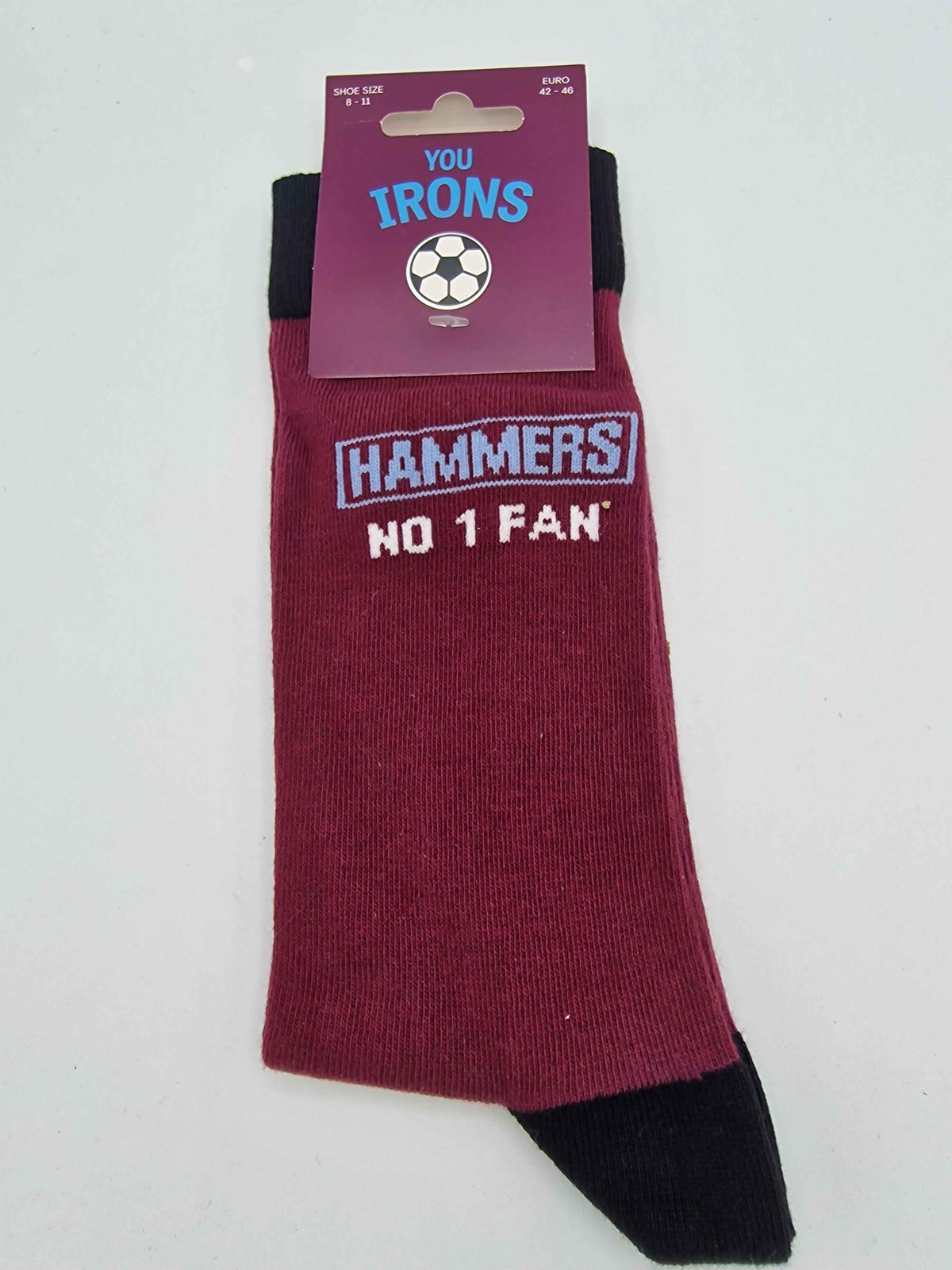 Team Direct Hammers No 1 Fan Novelty Print 8 to 11 UK ADULT Socks