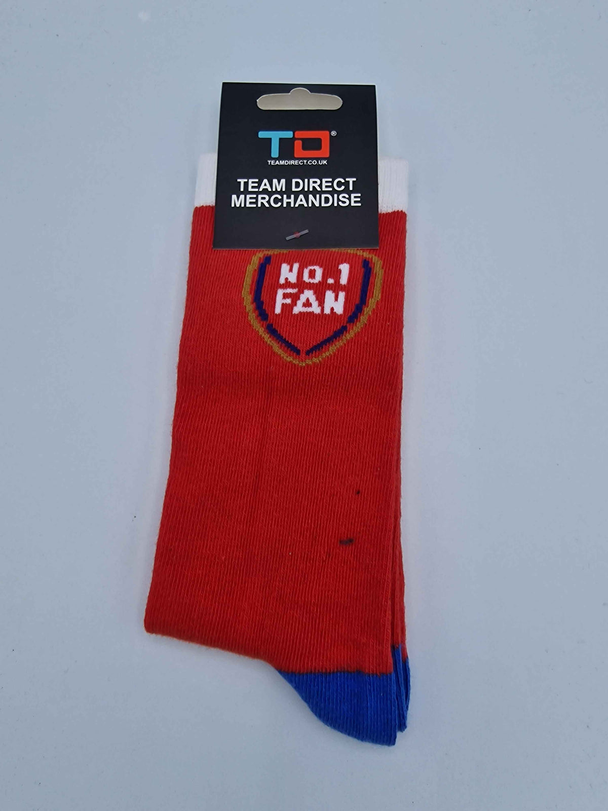 Team Direct Generic No 1 Fan Red Navy 4 to 6.5 UK Sock
